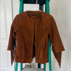 Fringe Suede Jacket - Brown